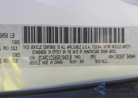 2016 Chrysler Town & Country Touring-L из США, поврежденный, VIN 2C4RC1CG0GR194218